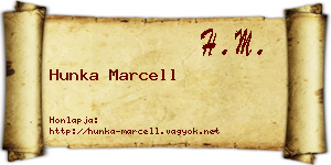 Hunka Marcell névjegykártya